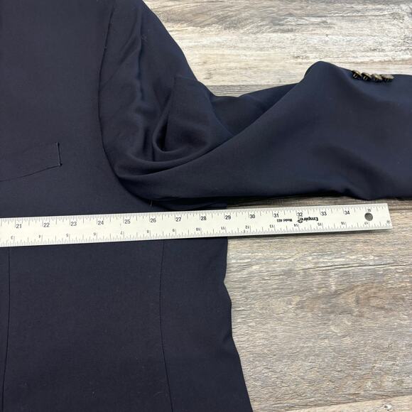 Oak Hill Blue 54 Perfect Fit 2 Button Single Breasted Notch Sports Coat Blazer - Picture 10 of 15